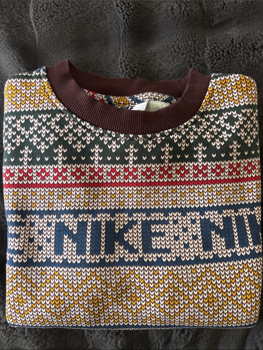 Nike Kids Multicolor Fair Isle Crewneck Sweatshirt - Navy, Red, Yellow, Green